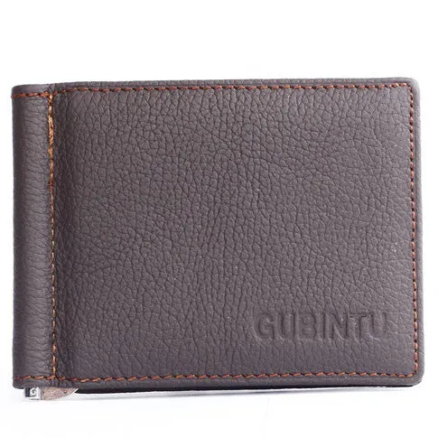 100% Genuine Leather Men Wallet Luxury Famous Brand  Coins Pocket Purse First Layer Cowhide Male Money Clip -- BID066 PR49