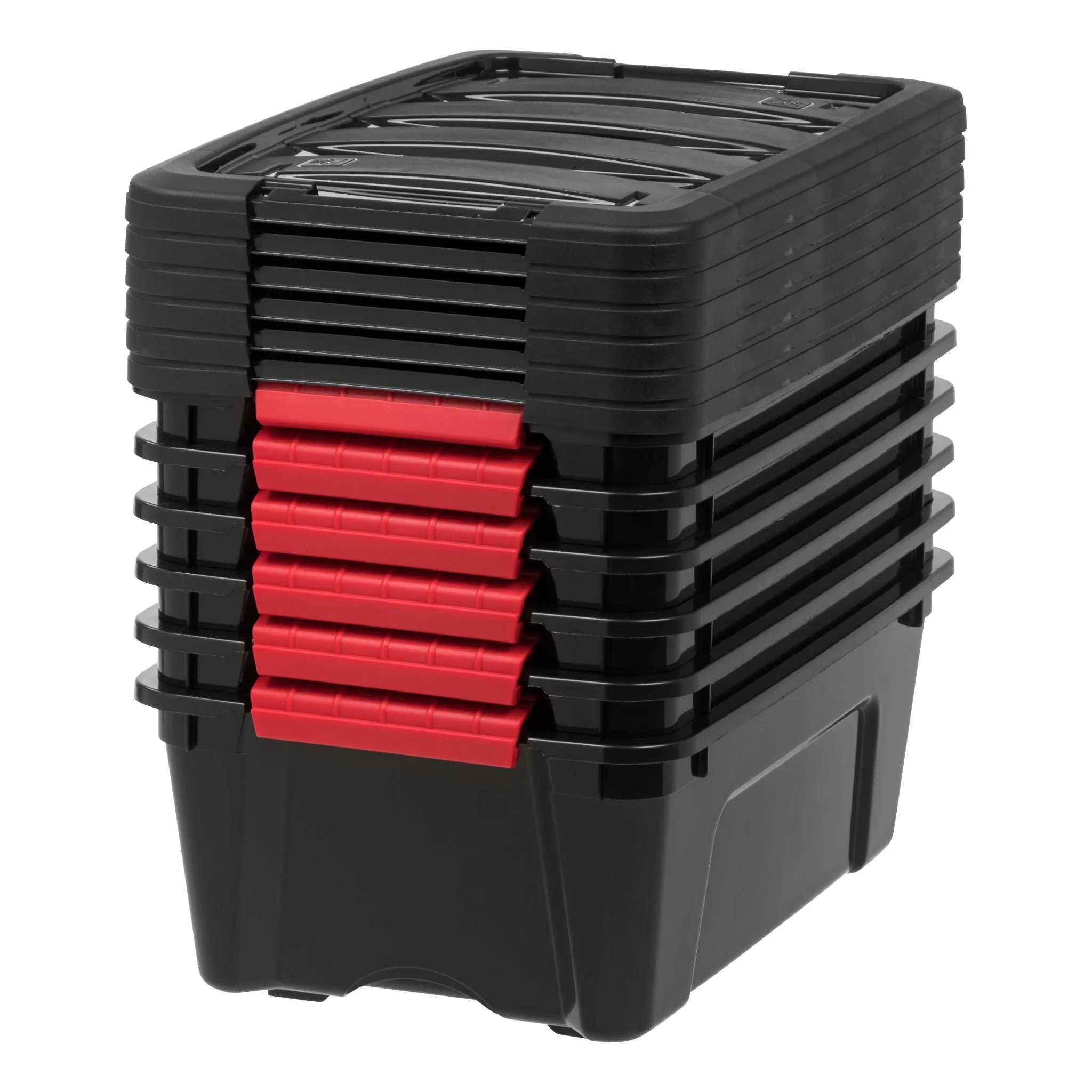 12 Quart Stack & Pull™ Box, Black & Red, Set of 6