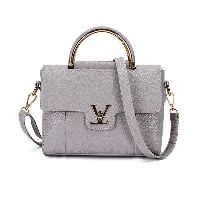 2016 Women V Letters Saffiano handbags Women Leather Commuter Office Ring tote bag Women's Pouch Bolsas Famous Ladys V Flap bag