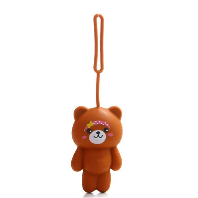 2017 High quality cute cartoon animal silicone man car keychain housekeeper key caps cover women keyring organizer tool case