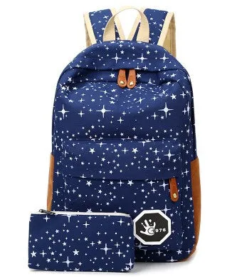 2017 Hot Luggage Fashion Star Women Men Canvas Backpack Schoolbags School Bag For girl Boy Teenagers Casual Travel bags Rucksack