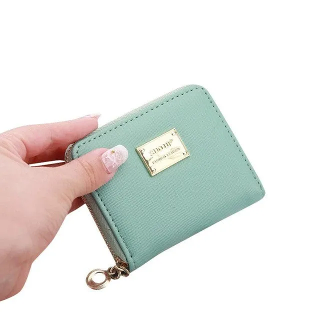 2017 Lady Short Coin pouch Women wallet New Kawaii Girl Small Change purse Coin bag Embossed 3 Folds Pu leather coin purses D38M