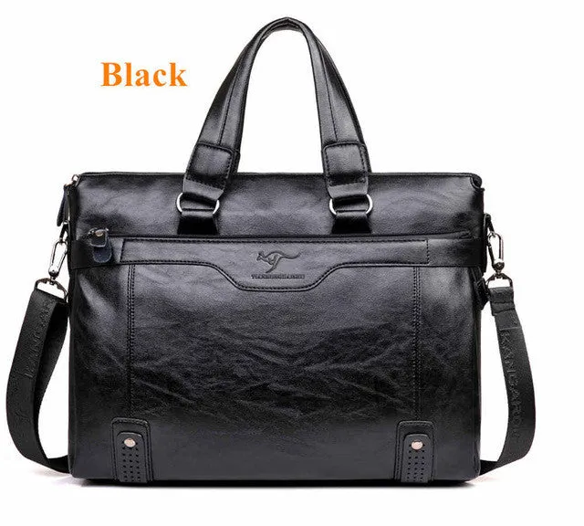 2017 Men Casual Briefcase Business Shoulder Leather Messenger Bags Computer Laptop Handbag  Men's Travel Bags handbags