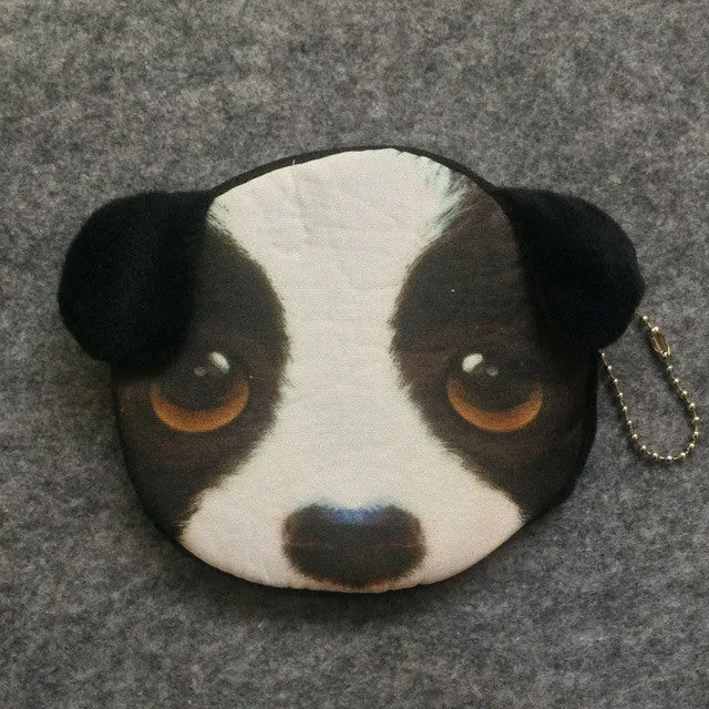 2017 Promotion 3D Oval Animal Prints Mini Coin Bags Women Storage Pouch Cute Dog Wallets Kids Coin Purses