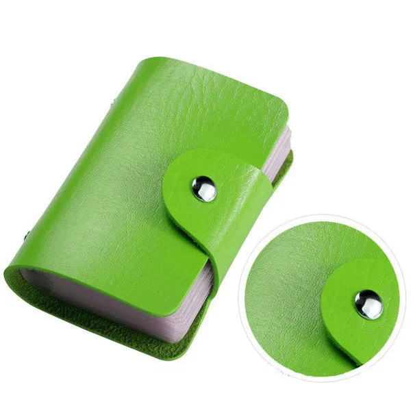 24 Bits Fashion New Women Men Credit Card Holder PU Leather Hasp Unisex ID Holders Package Organizer Manager Free Shipping