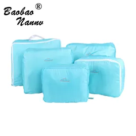 5 PCS/Set Fashion Durable Waterproof Polyester Travel Bags For Men Women Luggage Underwear Clothing Sorting Bag Packing Cubes