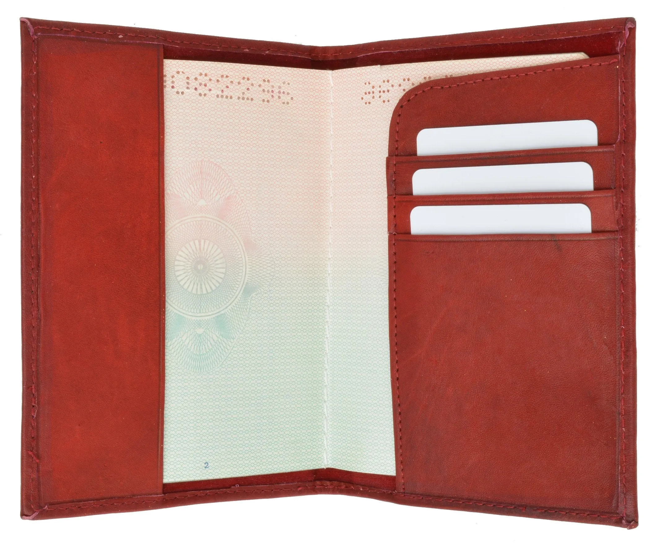 601CF USA-IMPRINT/Leather Passport wallet with Card holder