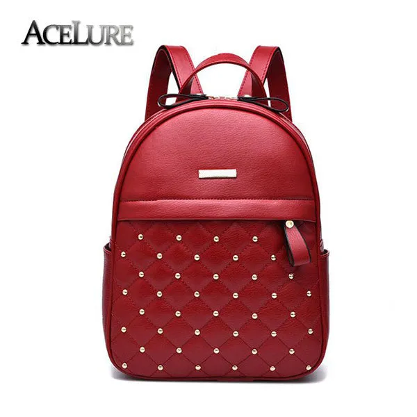 ACELURE Women Backpack Hot Sale Fashion Causal bags High Quality bead female shoulder bag PU Leather Backpacks for Girls mochila