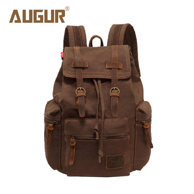 AUGUR New Brand Fashion Men's Backpack Leisure Retro Canvas Bag Women Backpacks For Teenage Girls School Bag AG0021