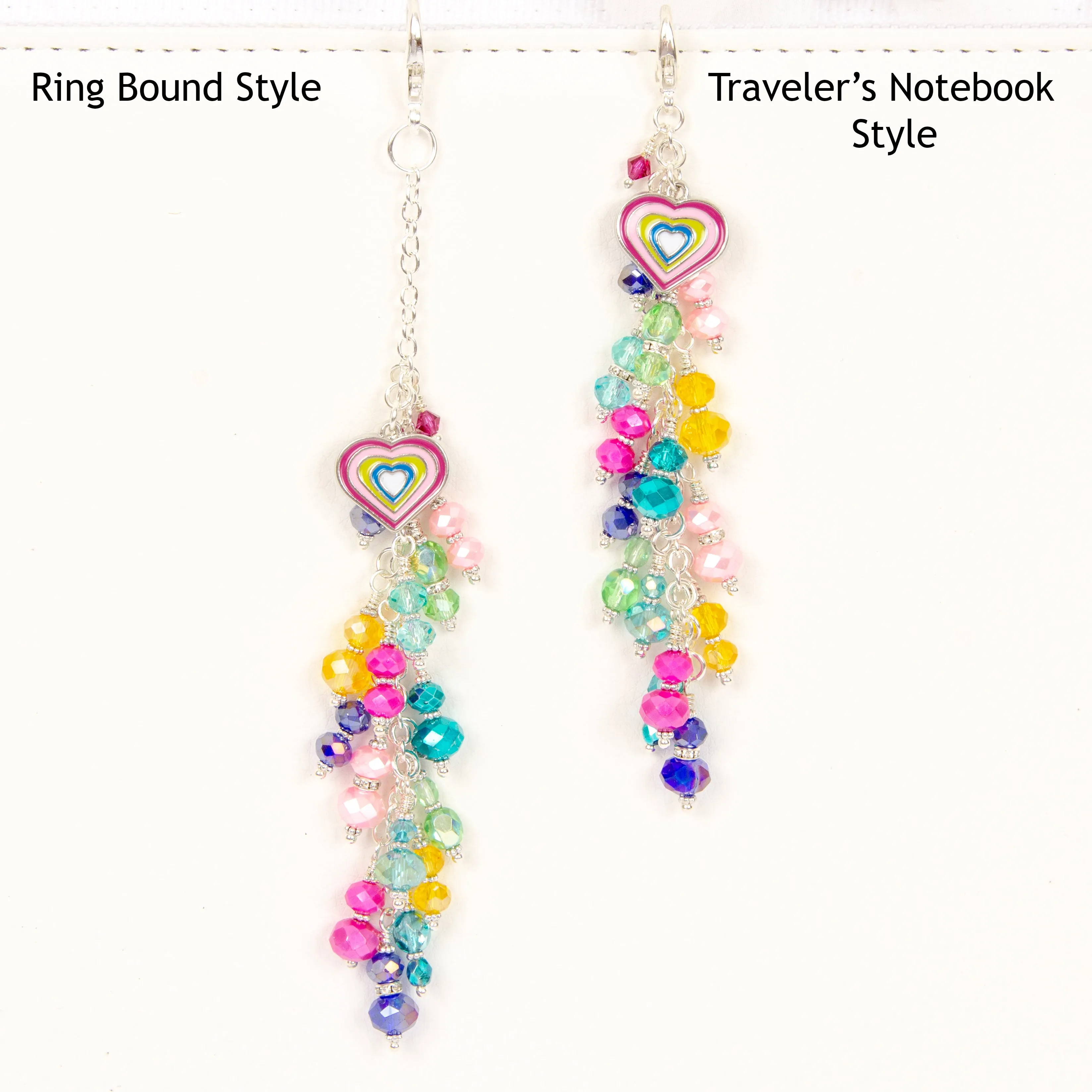 Better Together Rainbow Heart Dangle Planner Charm - West Coast Planners