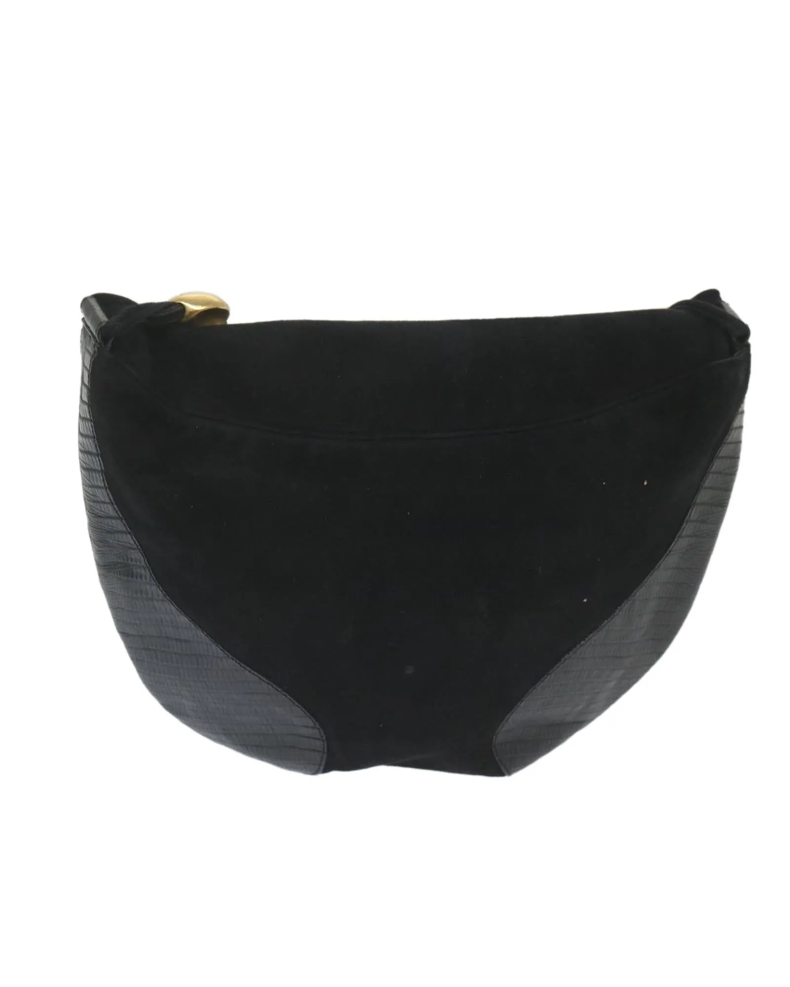 Black Suede Shoulder Bag with 50cm Drop - Rank C