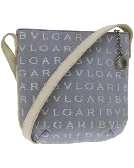 Blue Canvas Shoulder Bag by BVLGARI