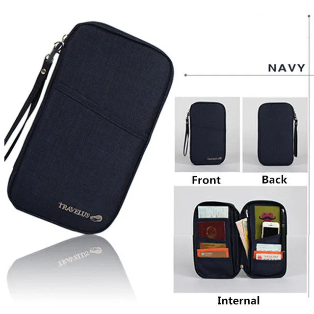 Brand Travel Journey Document Organizer Wallet Passport ID Card Holder Ticket Credit Card Bag Case Free Shipping