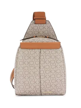 Calvin Klein Logo Millie Backpack Almond