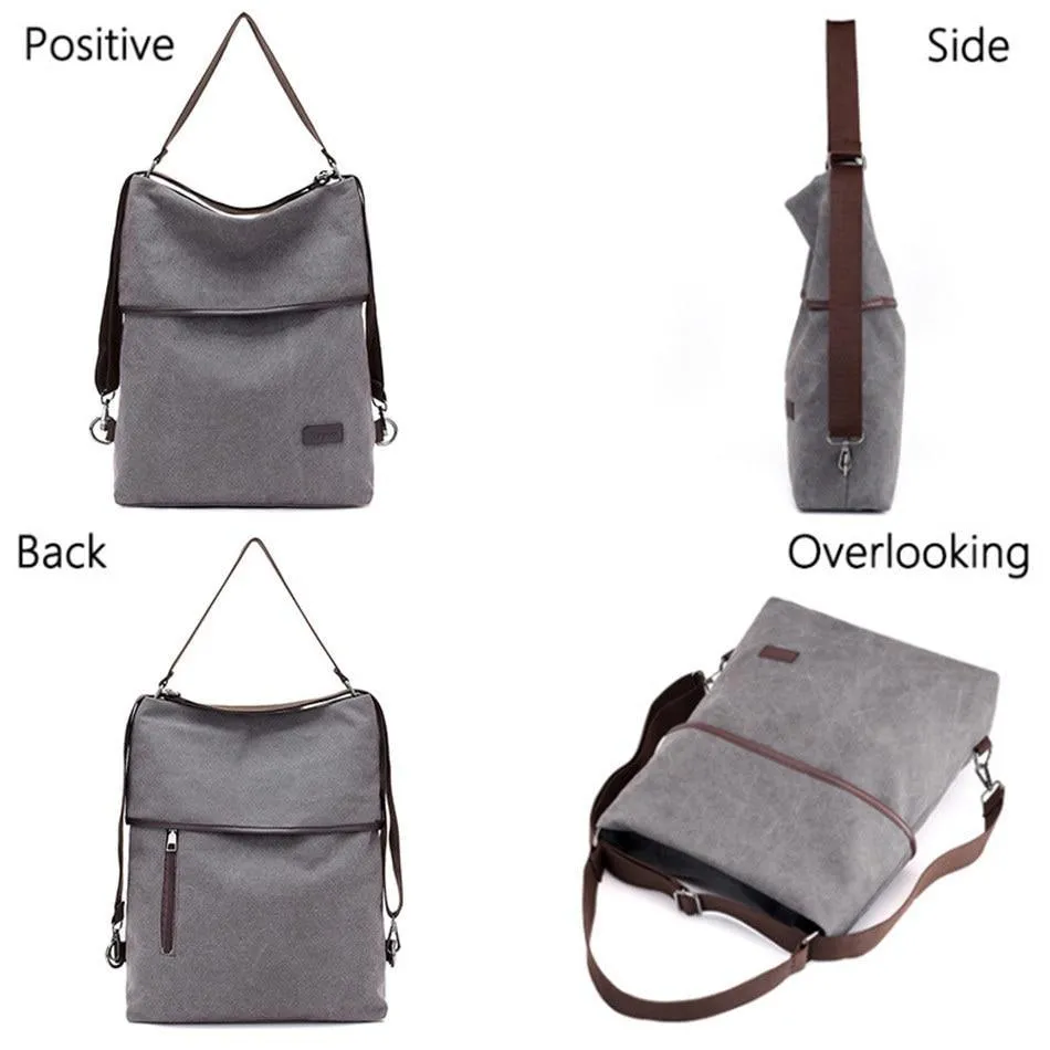 Canvas Convertible Shoulder Bag/Backpack