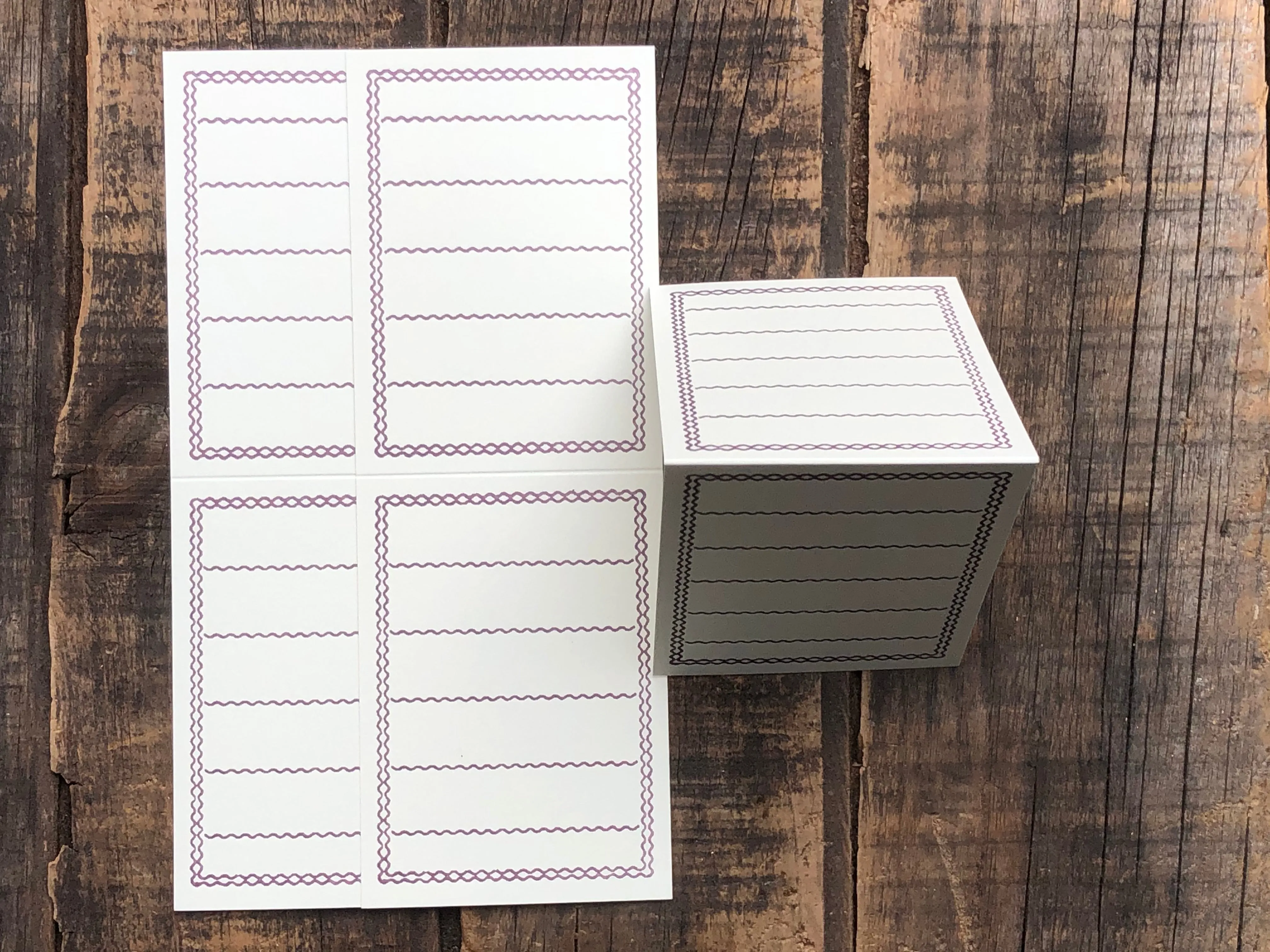 Classiky - Letterpress Folded Memo Card - Deep Purple