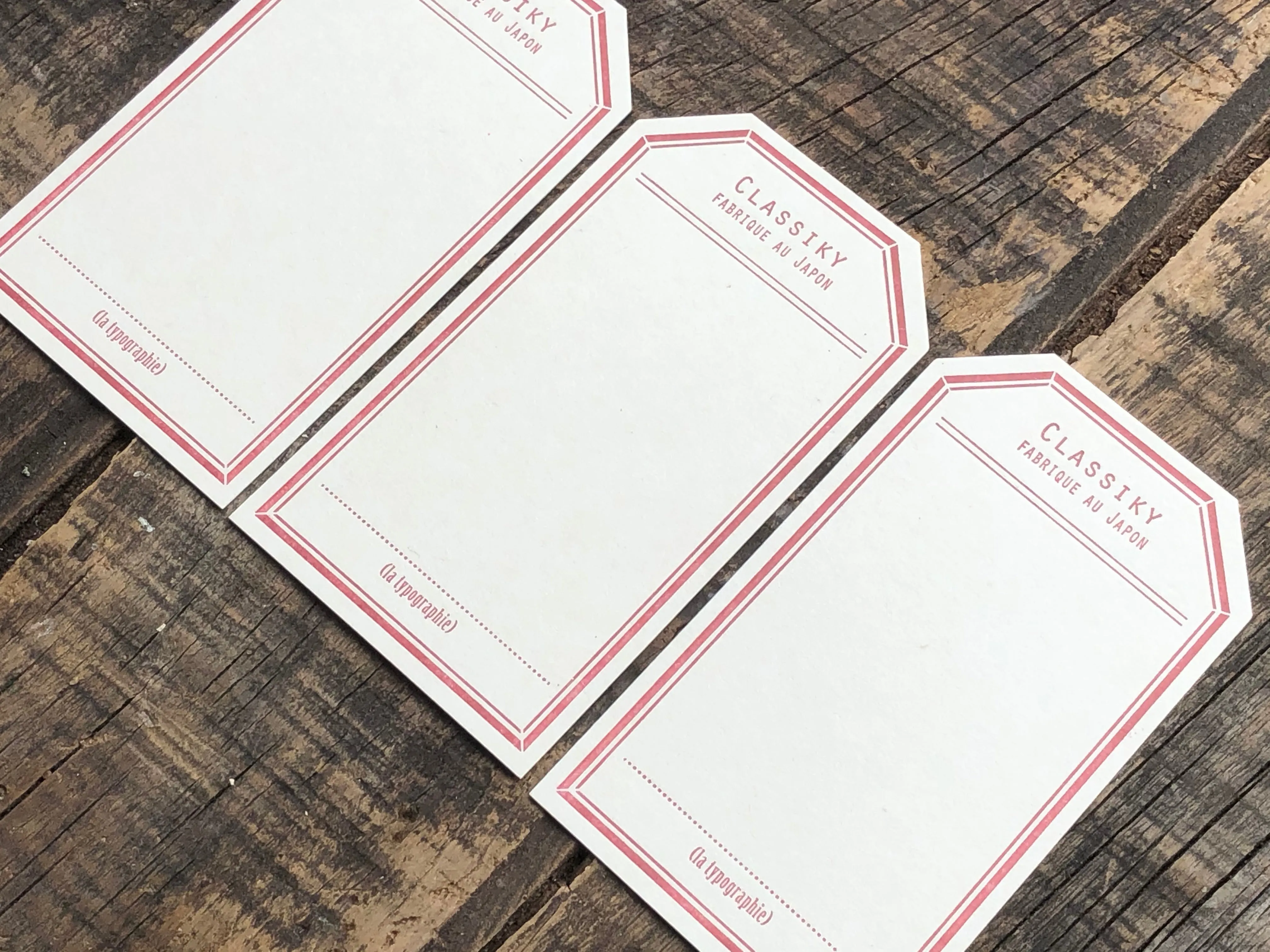 Classiky - Letterpress Label Card - Vintage Red