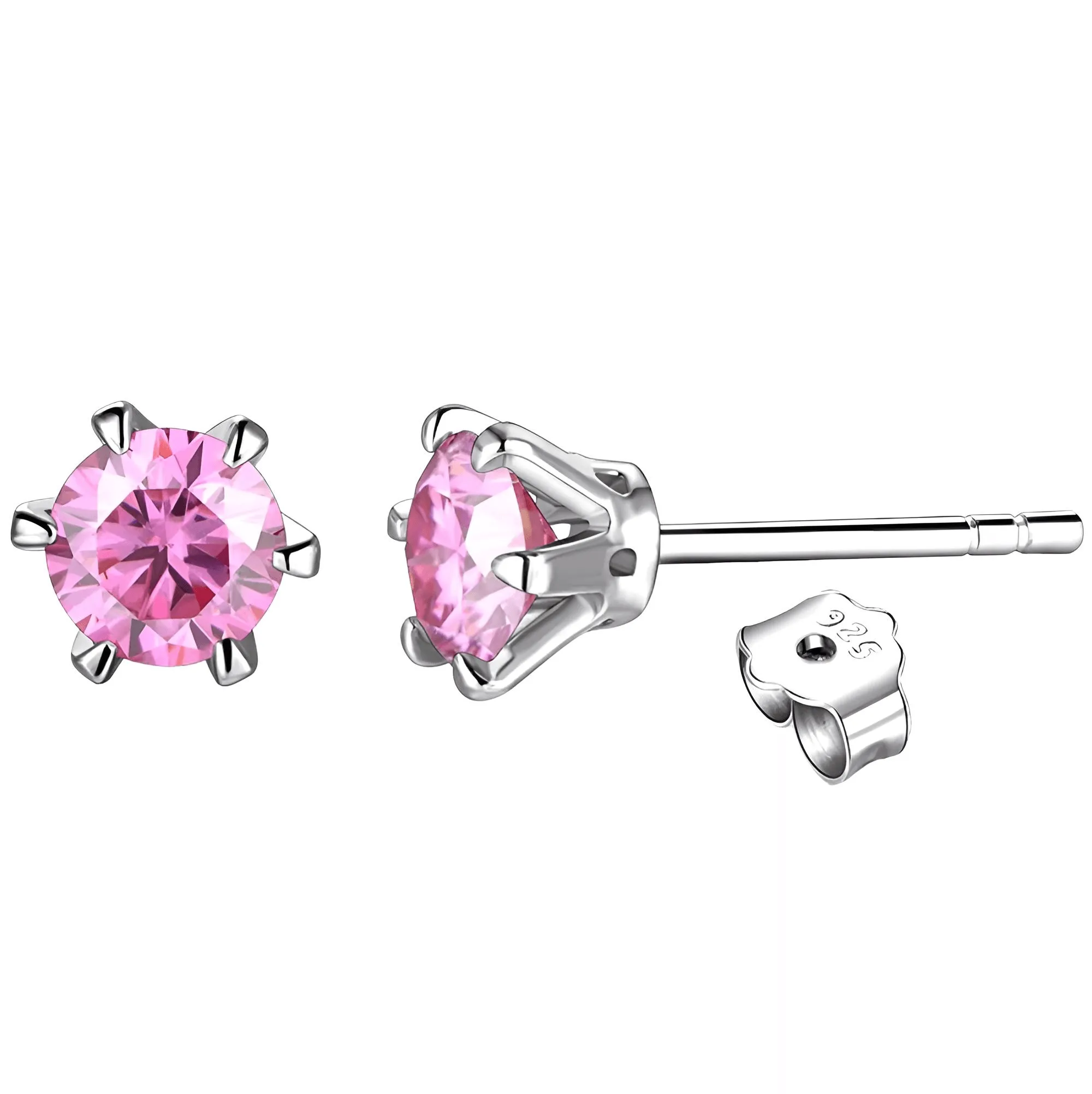 Colored Moissanite Stud Earrings 1ct D Color Ideal Cut Lab Created Diamond 18K Rose Gold Plating Earrings for Women with GRA