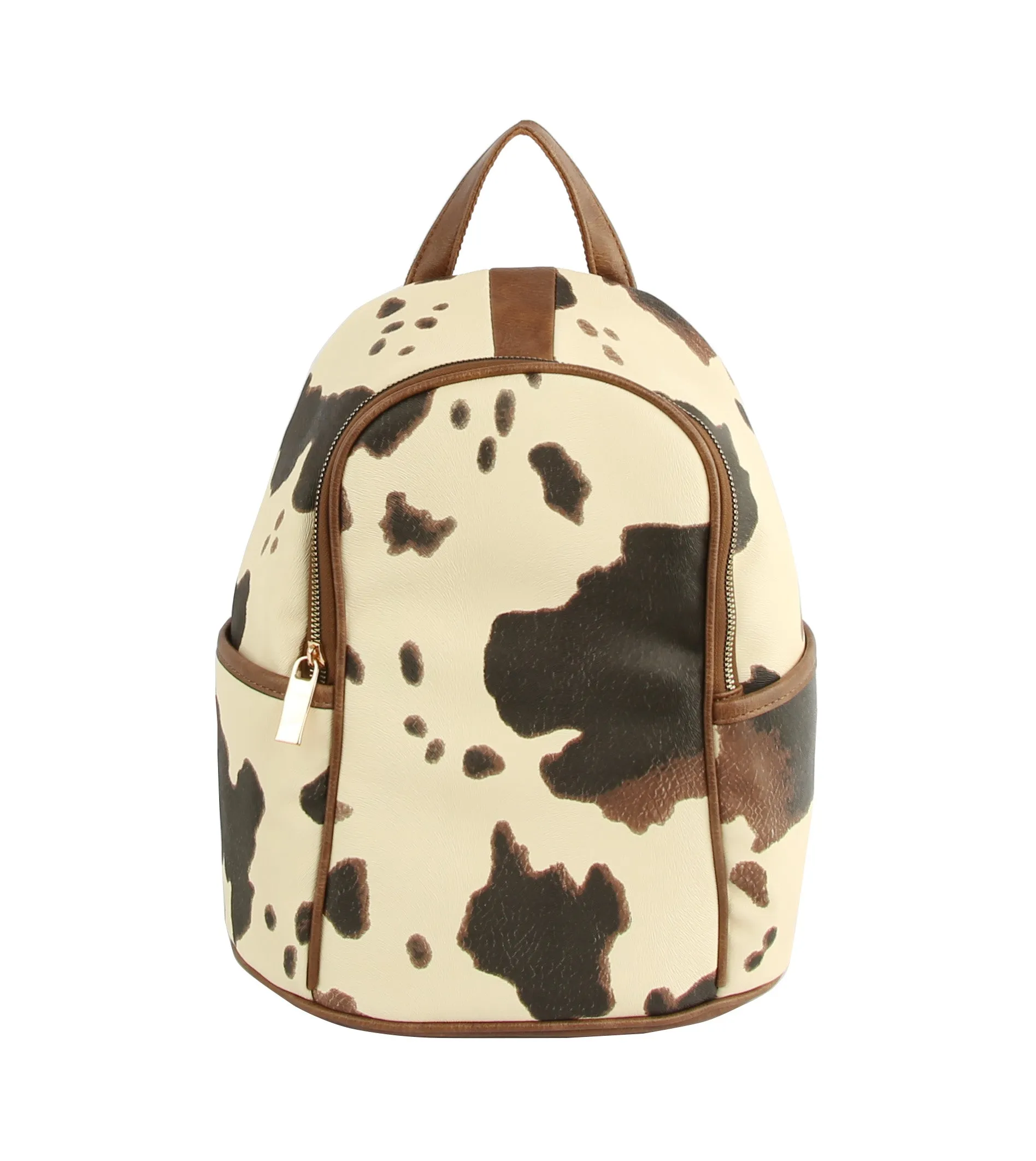 Cow Leo Print Women Backpack Daypack Purse