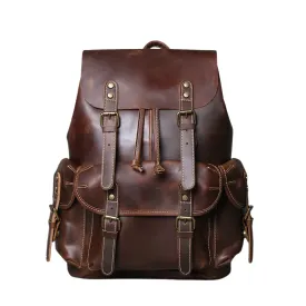 Crazy Horse Leather Men's Backpack