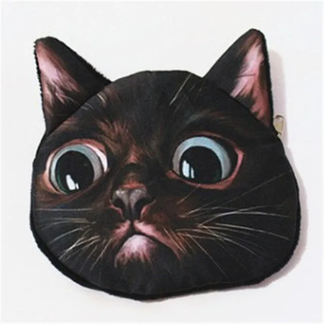 Creative Funny Coin Wallet 3D Cat Cloth Purse Female Mini Coin Bag Children Toys Purses Women Clutch Wholesale