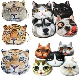 Creative Funny Coin Wallet 3D Cat Cloth Purse Female Mini Coin Bag Children Toys Purses Women Clutch Wholesale