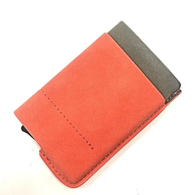 Credit Cards Holder Slim Rfid Protector Wallets Men Women PU Leather Metal Case ID Card Bag Drivers License Automatic Cardholder