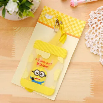 Cute Feeding Bottle Shaped Cartoon Animals Silicone Card Cover Bus Bank Id Card Case Holder with Rope