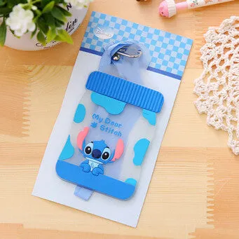 Cute Feeding Bottle Shaped Cartoon Animals Silicone Card Cover Bus Bank Id Card Case Holder with Rope