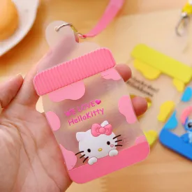 Cute Feeding Bottle Shaped Cartoon Animals Silicone Card Cover Bus Bank Id Card Case Holder with Rope