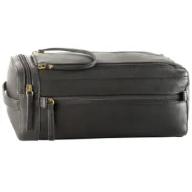 Derek Alexander Leather Toiletry Case Twin Top Zip