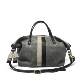 Diamond Perf Devon Holdall - Storm Grey/chalk and Black Stripe