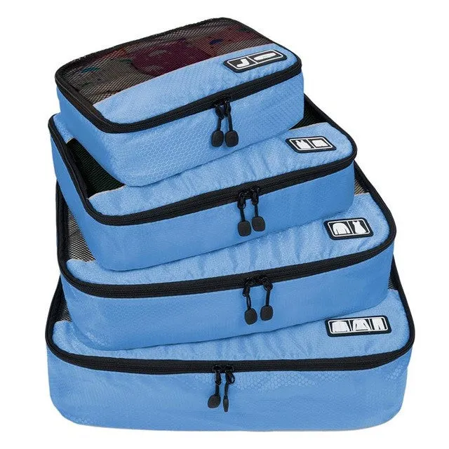 ECOSUSI Breathable Travel Bag 4 Set Packing Cubes Luggage Packing Organizers with Shoe Bag Fit 23" Carry on Suitcase