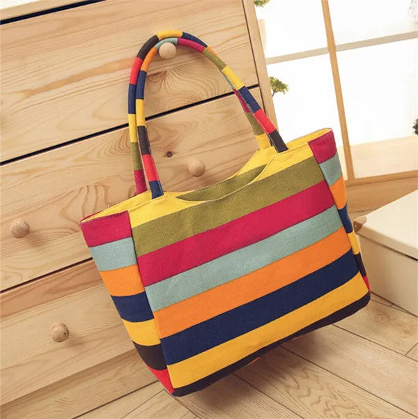 EXCELSIOR Waterproof Canvas Casual Zipper Shopping Bag Large Tote Women Handbags Floral Printed Ladies Single Shoulder Beach Bag