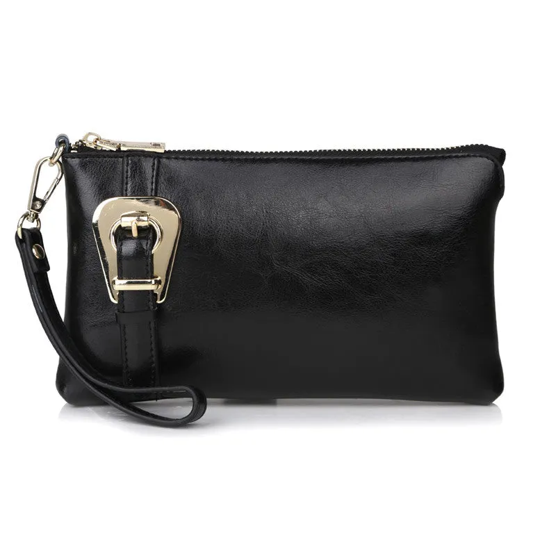 Fashion Buckle  Furly Candy Handbags Women Genuine Cow Leather Shoulder Messenger Clutch Purses  Wristlet Bags,CN-8008