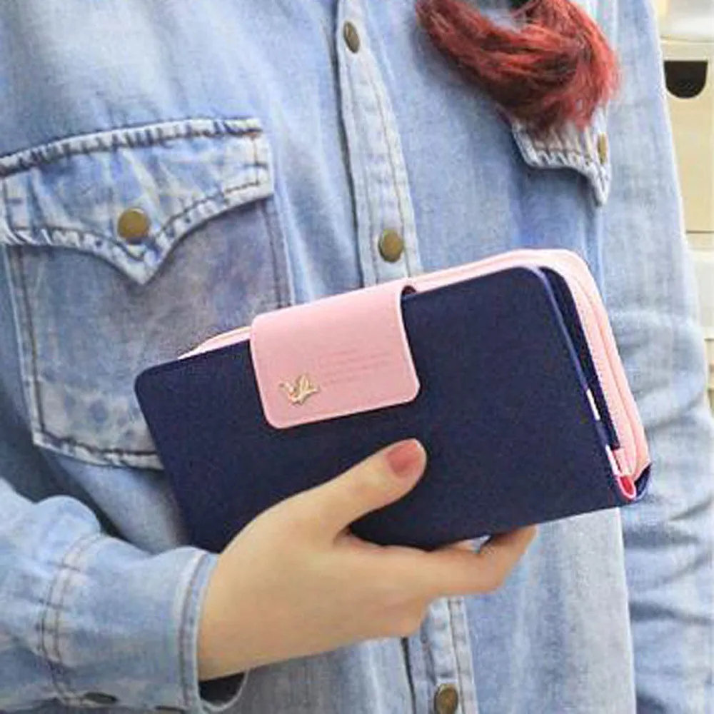 Fashion Clutch Mini Euro Pencil Phone Zipper PU Leather Change For Lady Girl Women Coin Purse Case Wallet Female Bag Pouch Brand