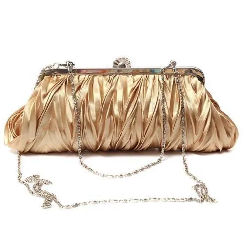 Fashion Lady Party Wedding Handbag Purse Girl Soft Evening Bag Bridal Women Satin Crystal Clutch