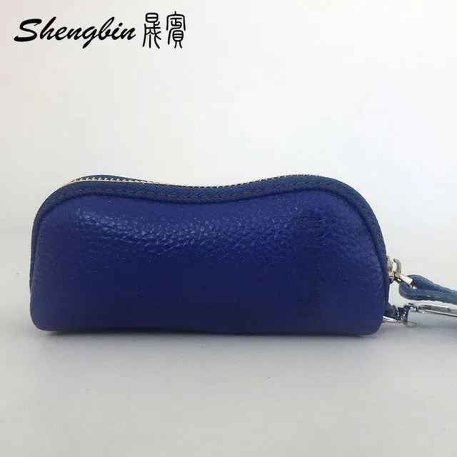 Fashion Luxury Unisex Door Car Key Genuine Leather Keychain Holder Bag Purse Key Wallet Case Wholesales