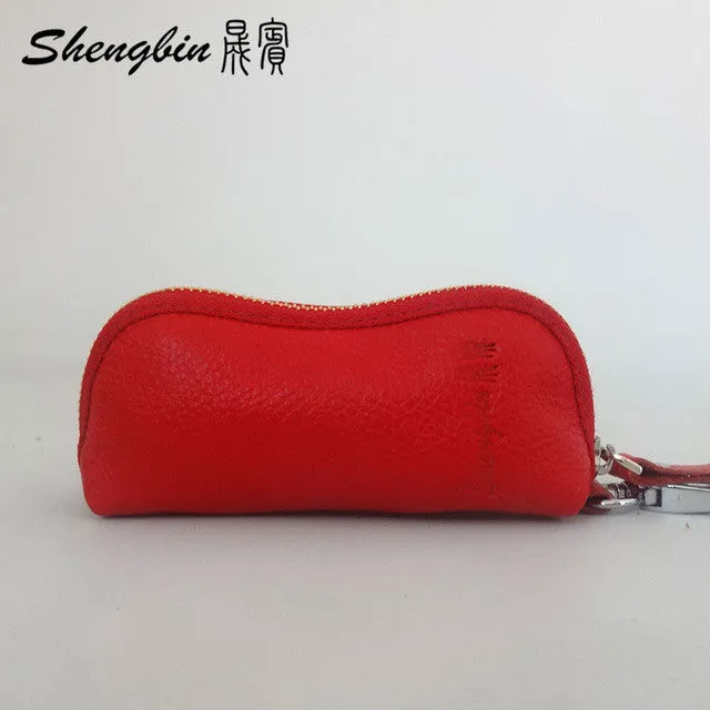 Fashion Luxury Unisex Door Car Key Genuine Leather Keychain Holder Bag Purse Key Wallet Case Wholesales