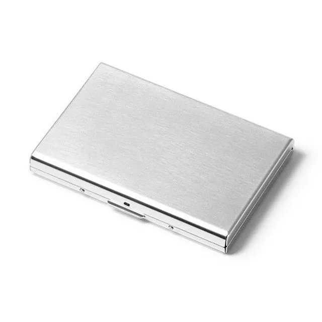 Fashion Solid Men's stainless steel credit card holder id business card case wallet for women 6 slots