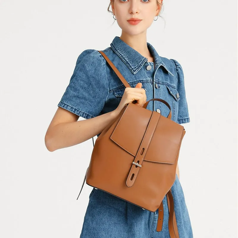 Genuine Leather Women's Backpack Rucksack