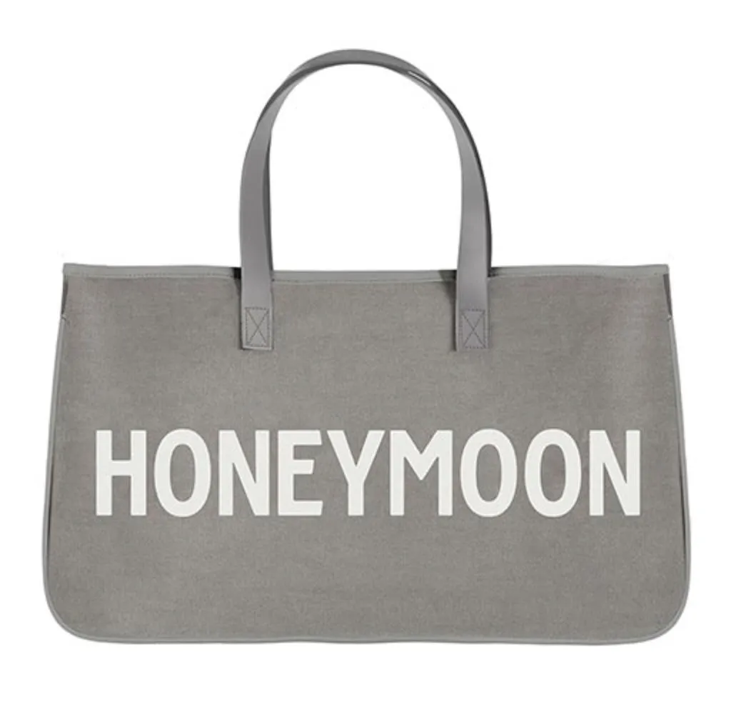 Gray Canvas Totes - White Text