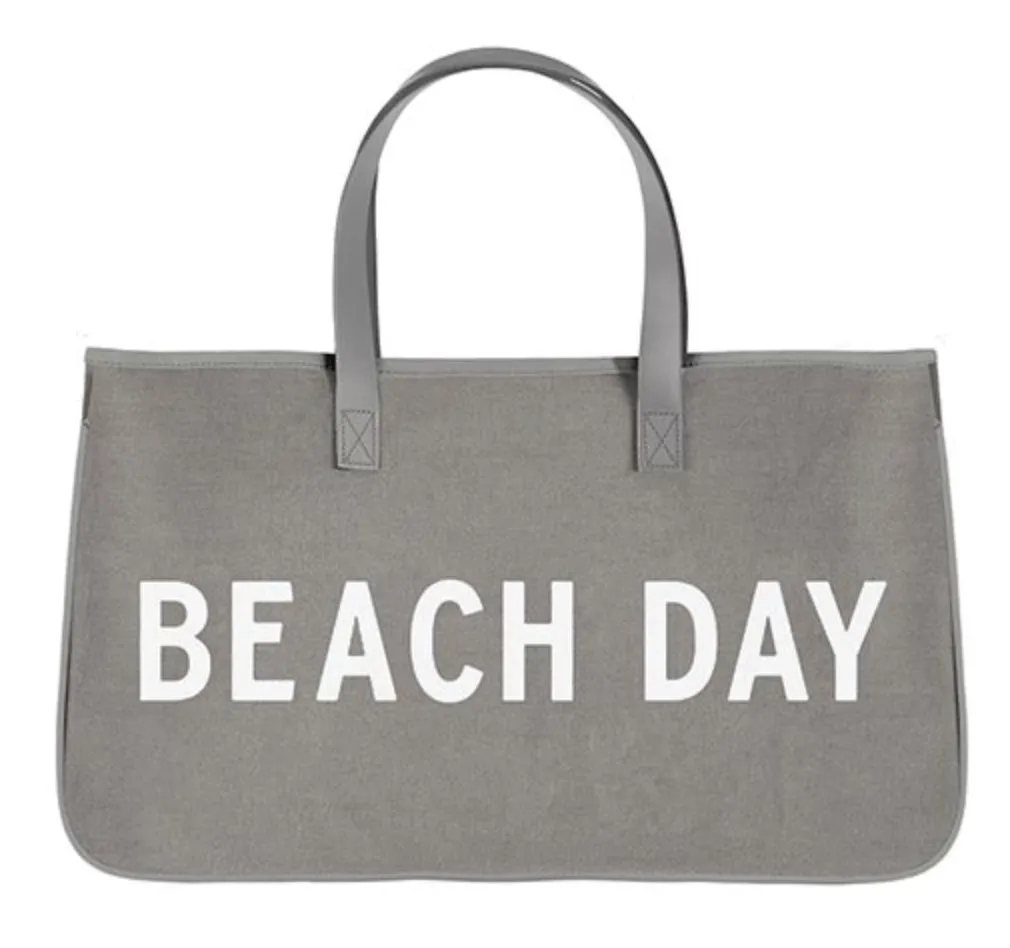 Gray Canvas Totes - White Text