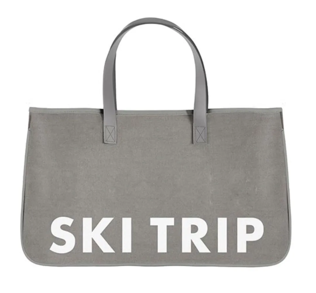 Gray Canvas Totes - White Text