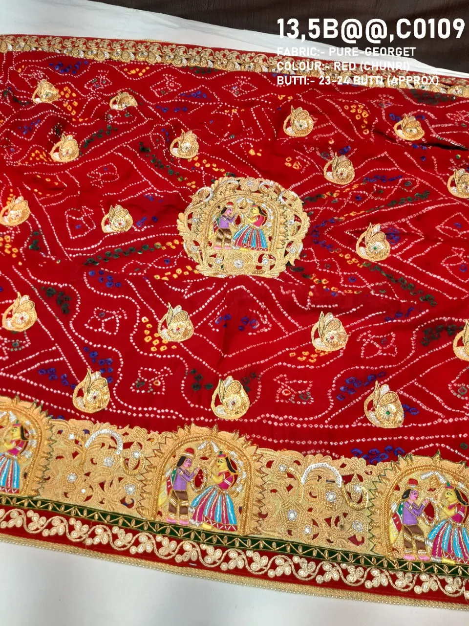 Heavy Rajasthani Traditional Chunri Piliya Odhna, OR, KC Chunri (Pure Georgette Fabric)