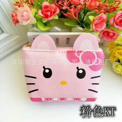 Hello Kitty Cat Coin Purse Female Hasp kawaii Coin Wallet Girls Mini Silicone mickey Key Chain Pouch Kumamon Wallet Coin Bag