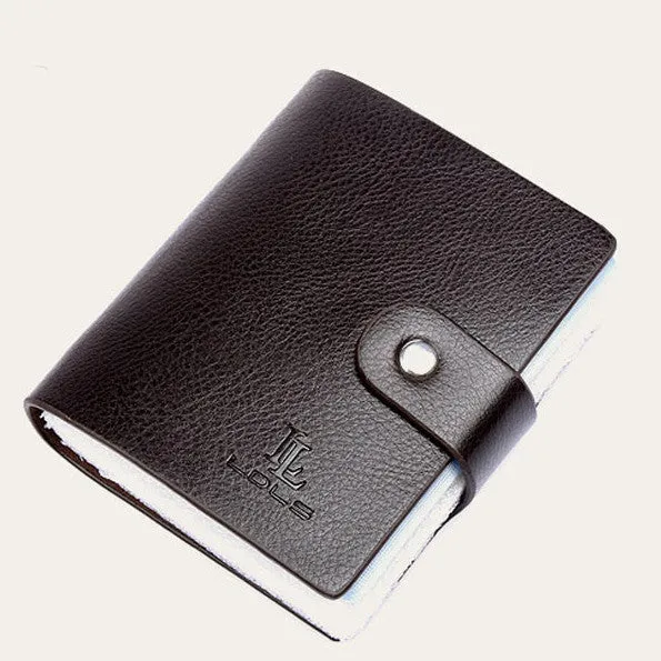 Hot Sale 60 Slots Women Men Credit Card Holder Genuine Leather Buckle Large Capacity Business ID Holders Organizer Free Shipping