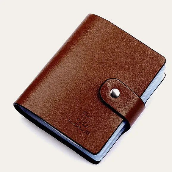 Hot Sale 60 Slots Women Men Credit Card Holder Genuine Leather Buckle Large Capacity Business ID Holders Organizer Free Shipping