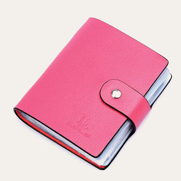 Hot Sale 60 Slots Women Men Credit Card Holder Genuine Leather Buckle Large Capacity Business ID Holders Organizer Free Shipping