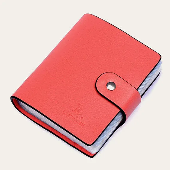 Hot Sale 60 Slots Women Men Credit Card Holder Genuine Leather Buckle Large Capacity Business ID Holders Organizer Free Shipping